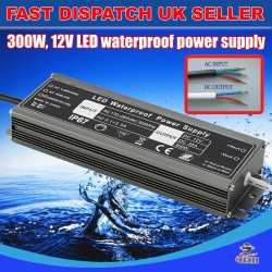 300W Power Supply Adapter DC Transformer waterproof IP67 for LED Strip 12V 25A