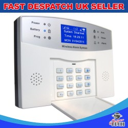 Security Wireless GSM Home, Office Burglar Intruder Alarm, IOS/Android APP Touch LCD GSM Colour White