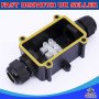 2 Way IP68 Outdoor Waterproof Junction Box Black 24A 450VAC T60 Enclosure Case Box Shell