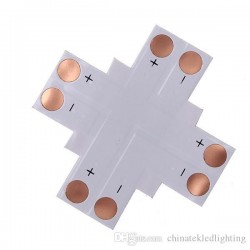 10mm 2 pins X shape corner connector For IP20 Single Colour