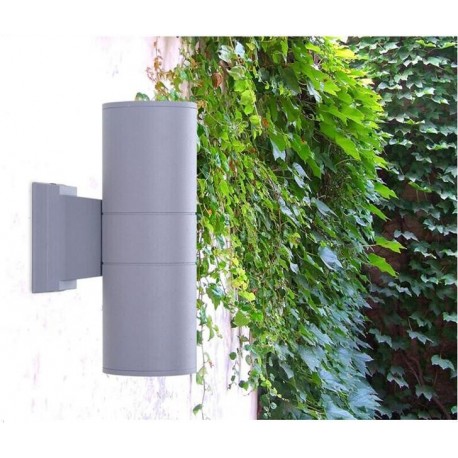Up and Down LED Wall Light Waterproof Garden Lamp Light in Grey  including 2 x 3W Built In Bulb