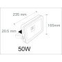 50W Ultra Slim 20mm Led Flood, Spot light Waterproof Aluminum Cool white Garden/Garage