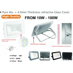 100W Ultra Slim 20mm Led Flood, Spot light Waterproof Aluminum Cool white Garden/Garage