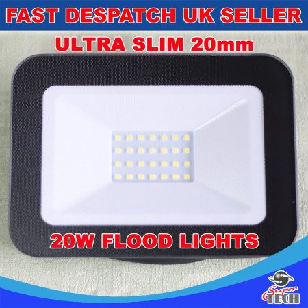 20W Ultra Slim 20mm Led Flood, Spot light Waterproof Aluminum Cool white Garden/Garage