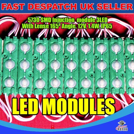 200 x 3 LED Green 5730 SMD Injection Module With Lense  IP65 LED Strip Light