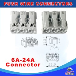 10 x 3 Way Quick Push Wire Cable Connector Wiring Terminal Block For Led Lighting 24A 220V