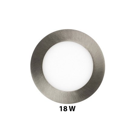 18W Round Satin Nickle Finish LED Recessed Ceiling Panel Down Light 6000