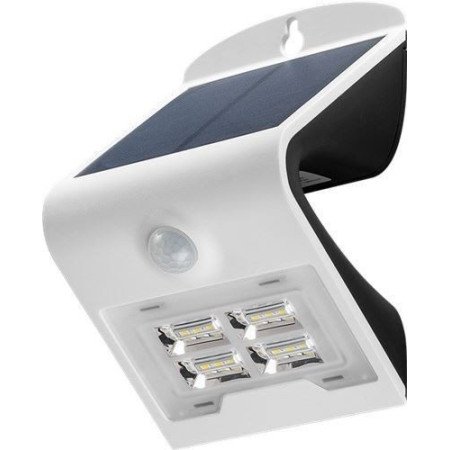 2W Solar Wall LED Light White/Black, 260LM 3.7V/1200mAh Battery