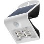 2W Solar Wall LED Light White/Black, 260LM 3.7V/1200mAh Battery