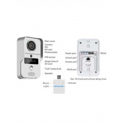 720P HD Smart Wifi Wireless Video Doorbell With 7 RFID cards and Accessories