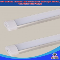 45W 1500mm Linkable LED Batten Linear Tube Light 4275lm, Cool White With Fittings