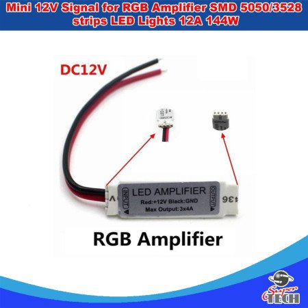 DC12-24V 12 A LED RGB Signal Amplifier for SMD 5050 3528 LED