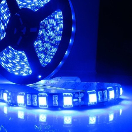 5050 SMD LED Strip, Blue Color,60 LED/M 12V, IP65