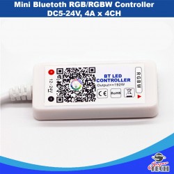 Mini Bluetooth RGB/RGBW Controller DC5-24V, 4A x 4CH