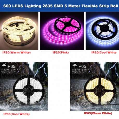 600 LEDS Lighting 2835 SMD 5 Meter Flexible Strip Roll