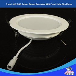 5W and 10W RGB Colour Round Recessed LED Panel 98mm X 35 Hole size 7