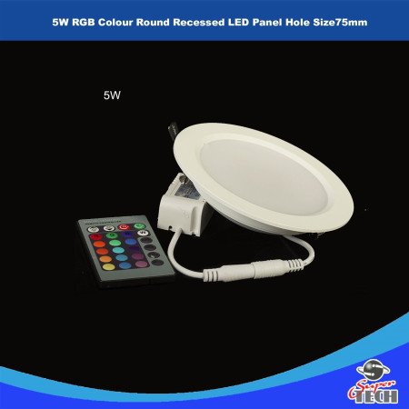 5W and 10W RGB Colour Round Recessed LED Panel 98mm X 35 Hole size 7