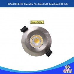 8W AC180-240V Dimmable Fire Rated LED Downlight COB light Warm White/Cool White