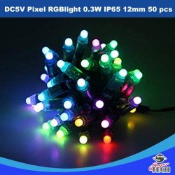 DC5V Pixel RGB Light 0.3W IP65 12mm 50 pcs