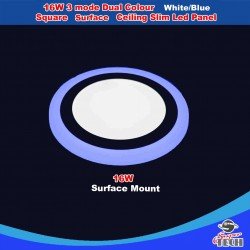 16W & 24W 3 Mode Dual Colour White/Blue Round Surface Mount Ceiling Led Panel