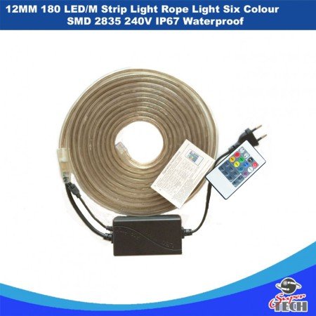 12MM 180 LED/M Strip Light Rope Light Six Colour RGB  SMD 2835 240V IP67 Waterproof