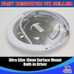 18W Round Ultra Slim 18mm Surface Mount  Build-in Driver PIRSensor Panel light