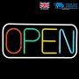 Led Neon SILICONE OPEN SIGN Rectangle Shape Board Shop Sign With Remote Control