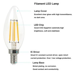 4W-E14-SES-Candle-Filament-LED-Light-Bulbs-Cool-White-6000K-CLEAR