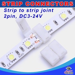 10mm 2pins strip to strip IP20 snap led strip connector