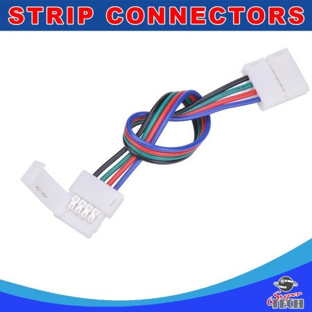 10mm 4 pins RGB strip to strip with 15cm wire IP20 snap led strip connector