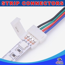 10mm 4 pins RGB strip to strip with 15cm wire IP20 snap led strip connector