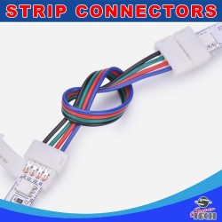 10mm 4 pins RGB strip to strip with 15cm wire IP20 snap led strip connector