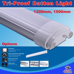 60W 1500MM Tri-Proof LED Batten Linear Tube with IP67 Connector
