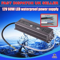 60W 12V Power Supply Adapter DC Transformer waterproof IP67 for LED Strip 12V 5A